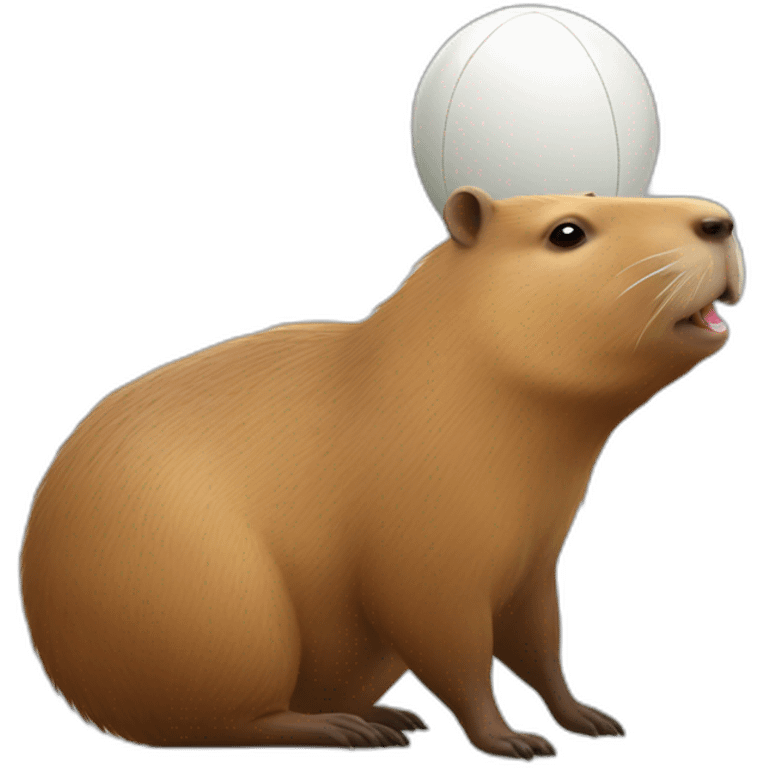 capybara avec un ballon de rugby emoji