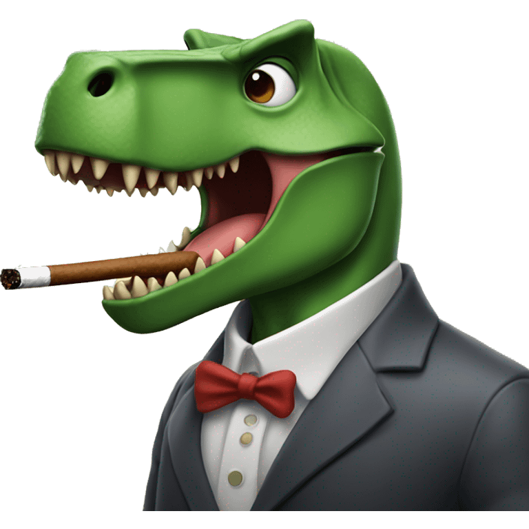 Dinosaur smoking cigar emoji