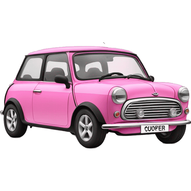 car mini couper in pink emoji