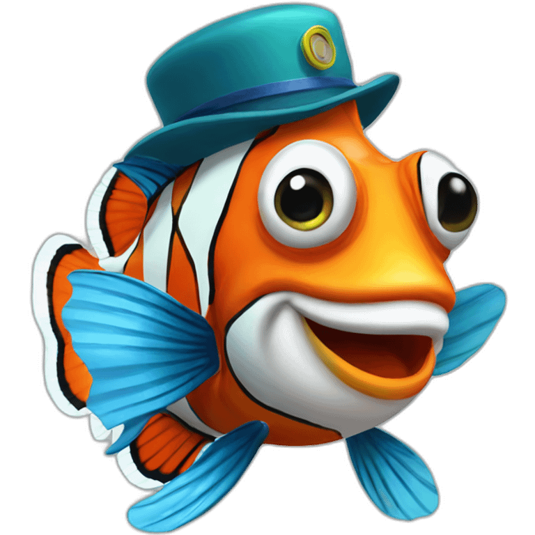 Clown fish with a casquette emoji