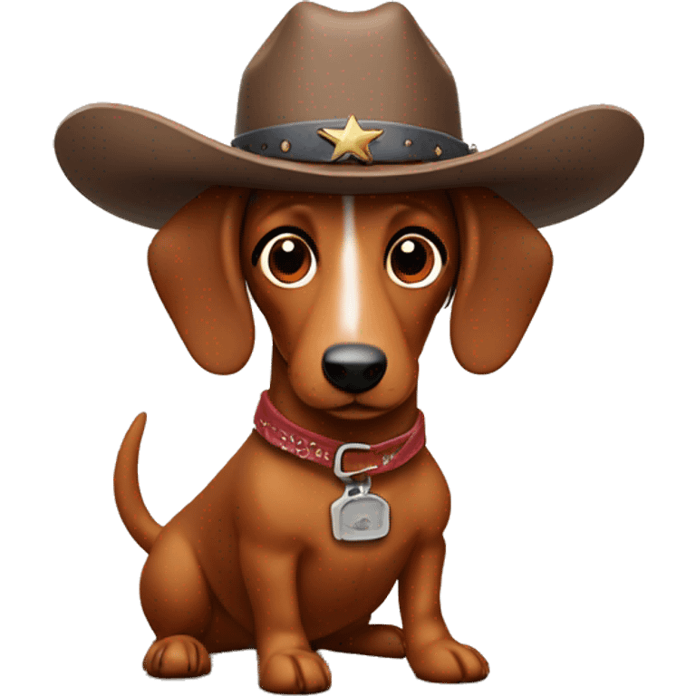 Sausage dog with a cowboy hat emoji