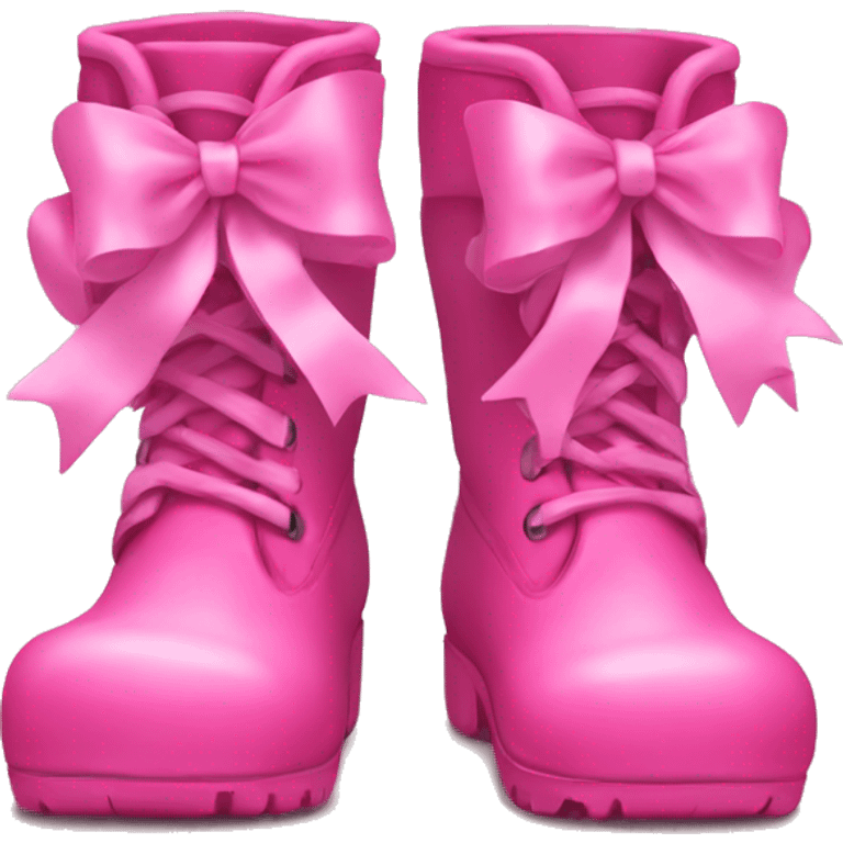 Pink boots with a pink ribbon  emoji