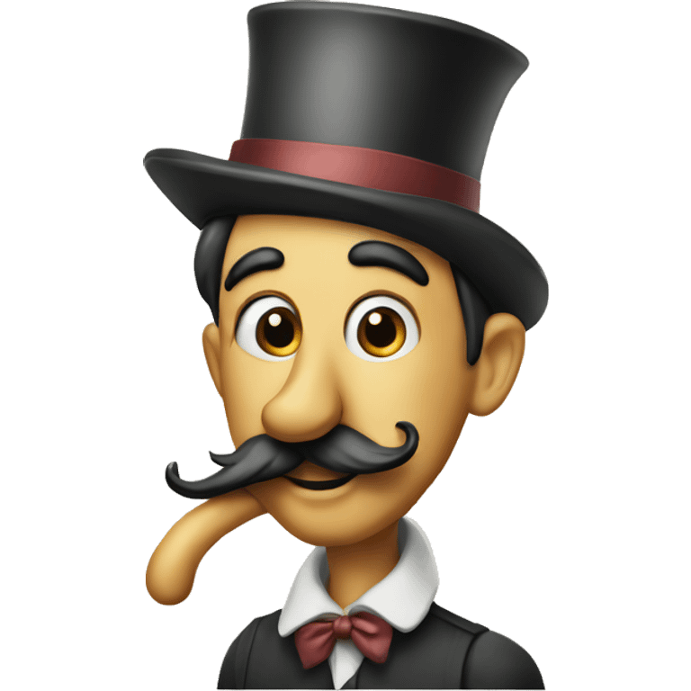 Pinocchio with a long nose and mustache emoji