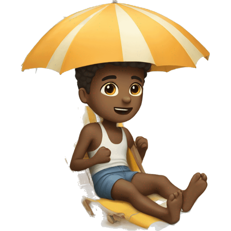 A boy at the beach  emoji