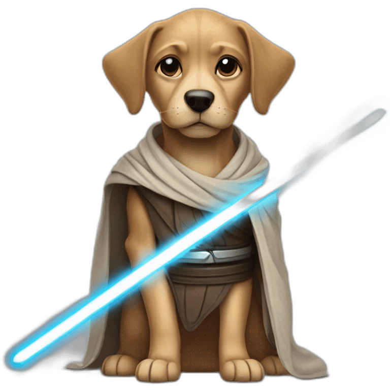 jedi dog with a light saber emoji