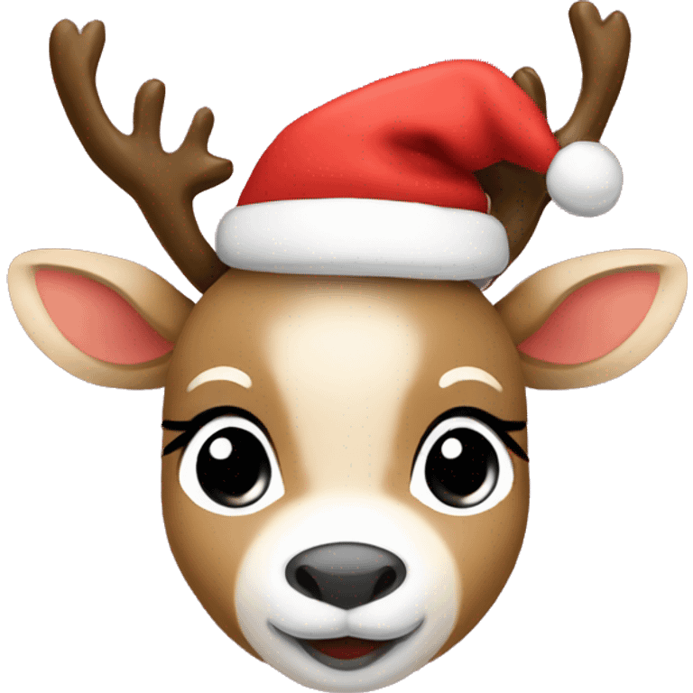 baby reindeer with santa hat  emoji