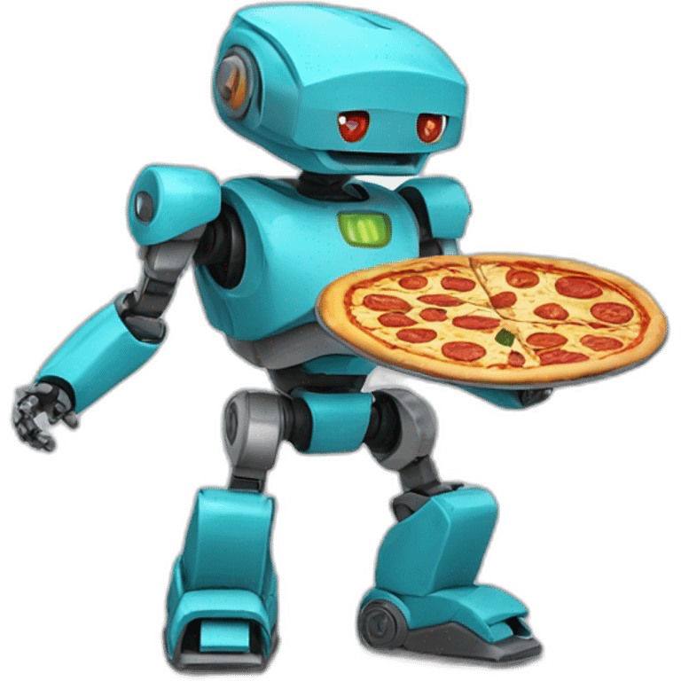 Robot eating pizza emoji