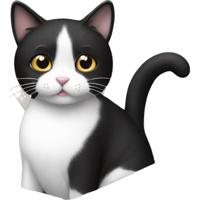 black-and-white cat in a box emoji