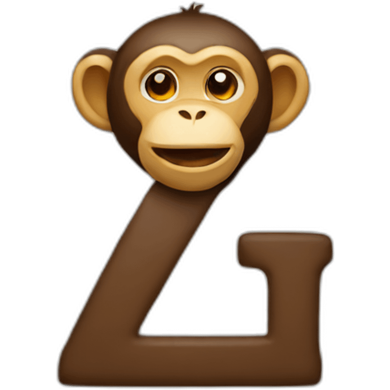 M letter with a monkey emoji