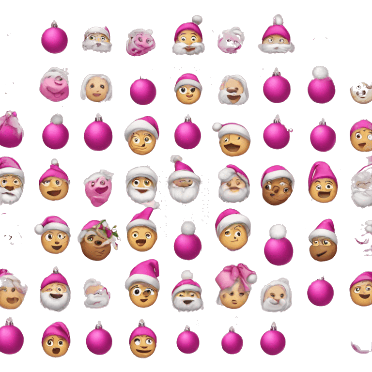 Pink Christmas emojis emoji