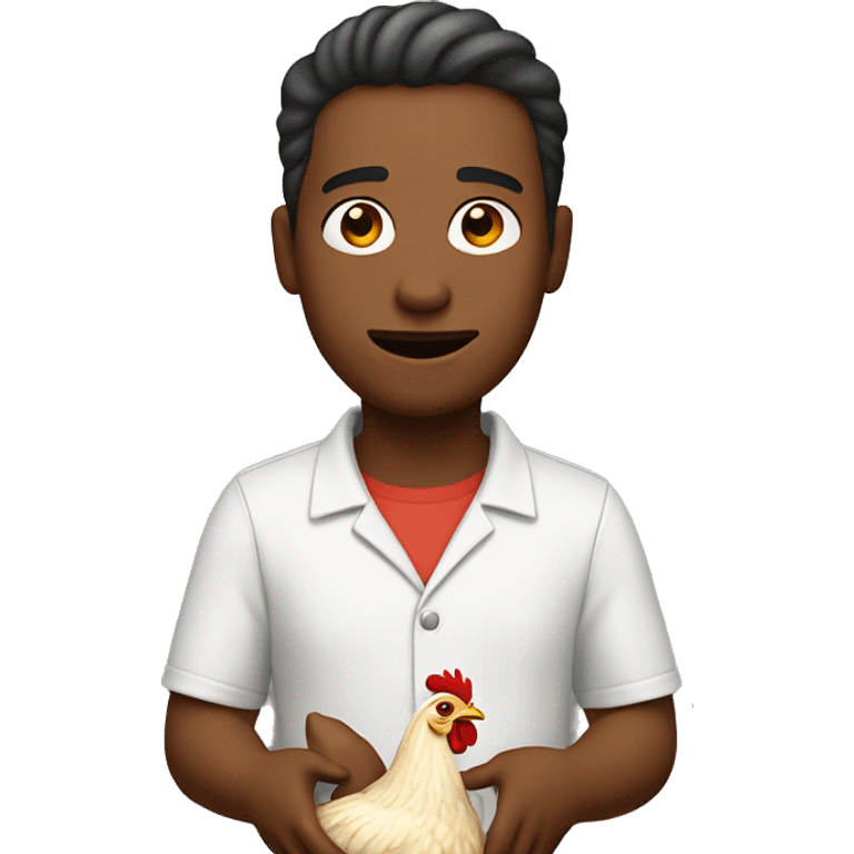 A person holding a chicken ￼ emoji