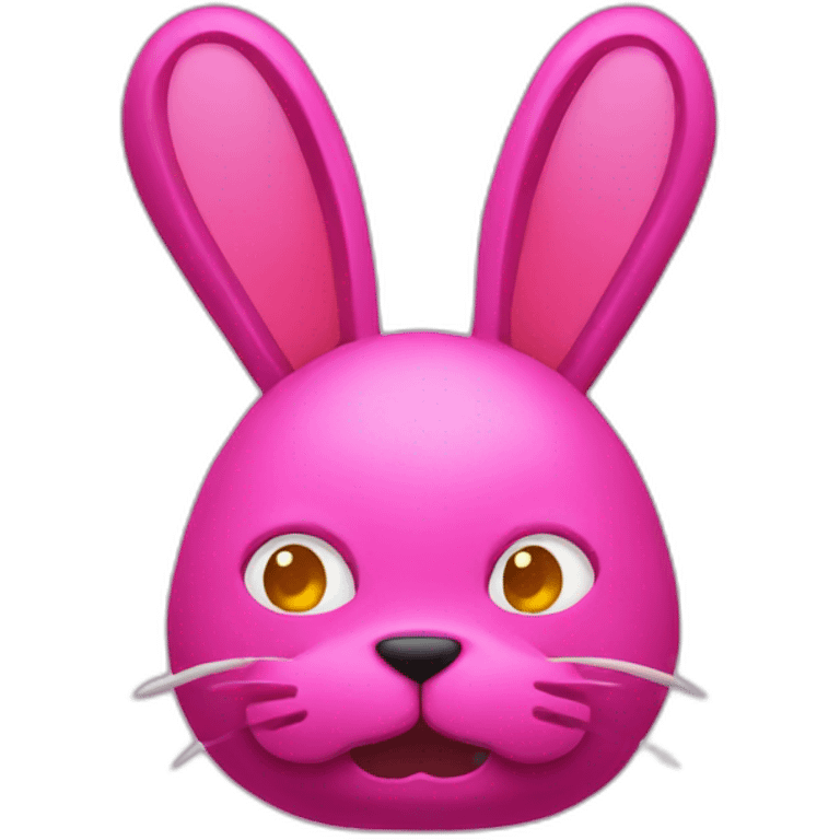 Evil pixel pink rabbit emoji