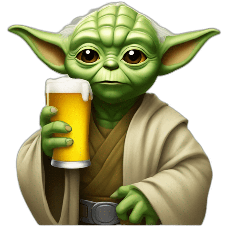 Yoda drink a beer emoji