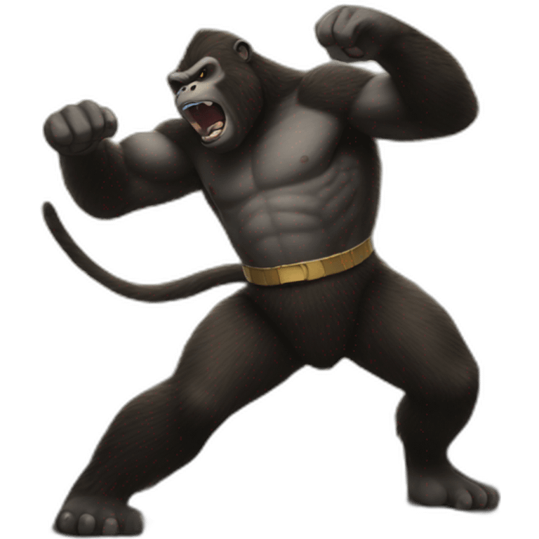 cat fighting king kong emoji