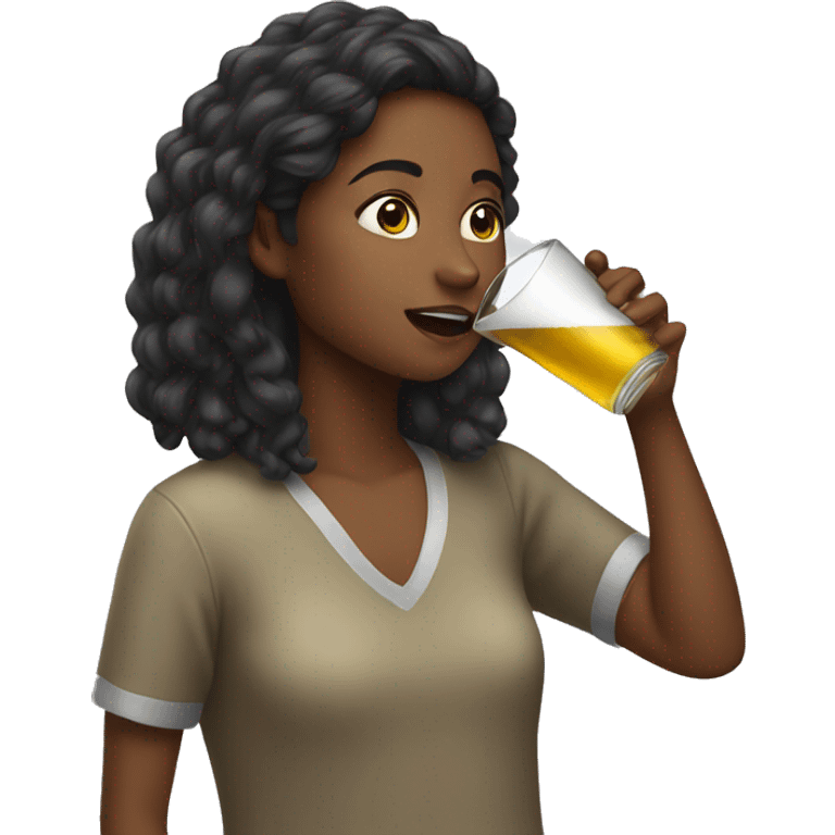 Girl drinking emoji