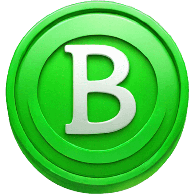 Green coin with letter B on it emoji