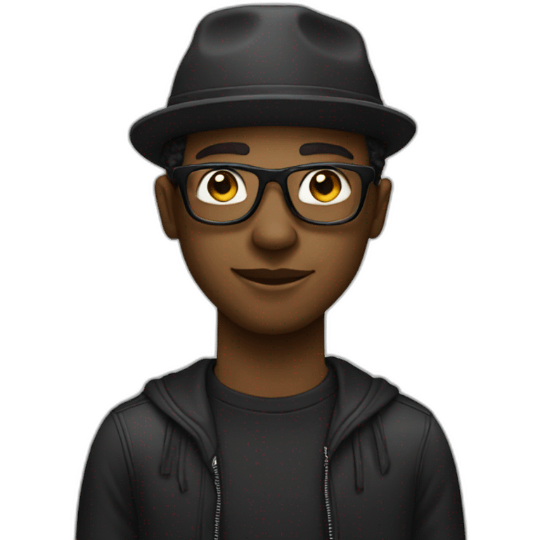 Cool black music producer emoji