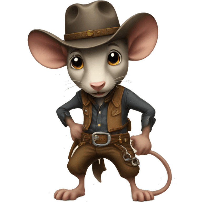 A cow-boy rat emoji