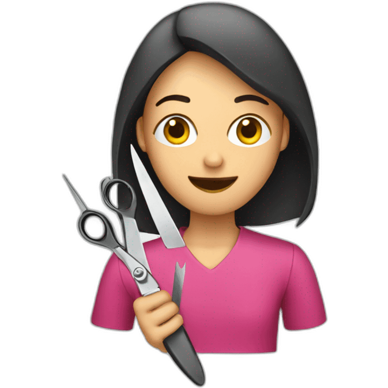 Person cutting a pair of scissors emoji