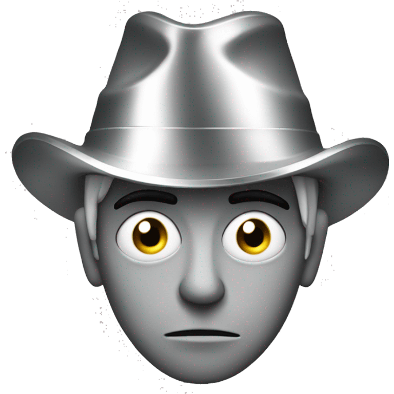 conspiracy theorist with a tinfoil hat, looking suspicious and intense emoji