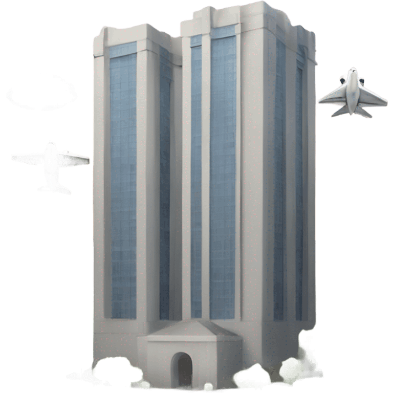 Building towers with jet flying emoji