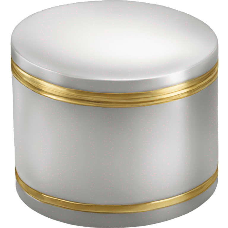 White gold round trinket box emoji