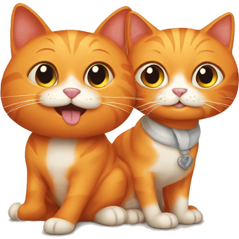 Orange Cat with couple emoji