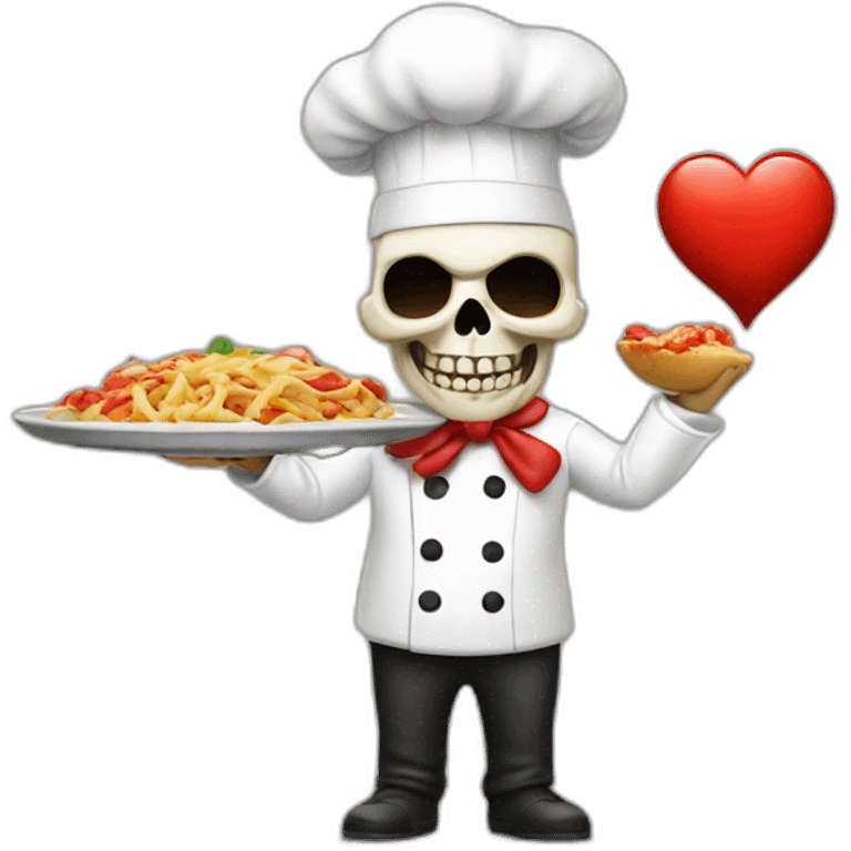 skull chef blowing a kiss heart emoji