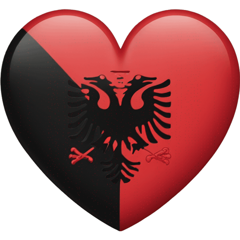 Heart with Albanian flag emoji