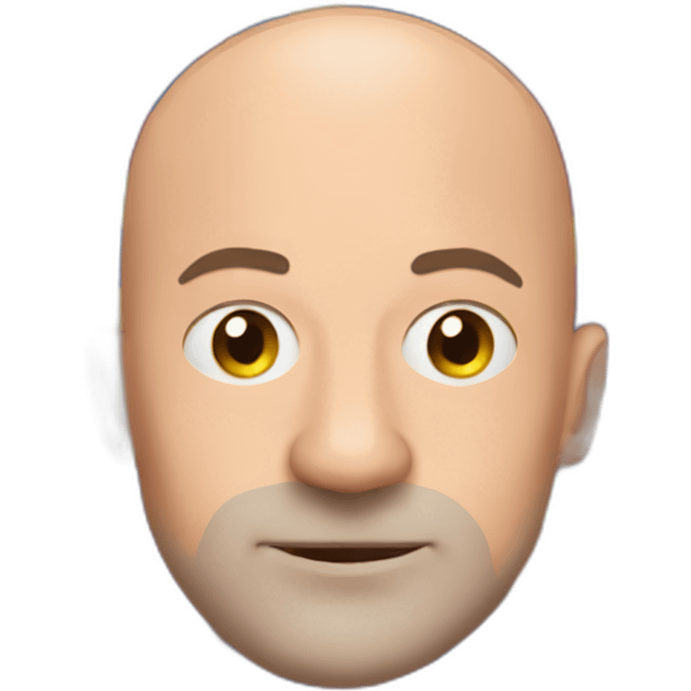 Bald man with furbol club barcelona flag draw in its face emoji