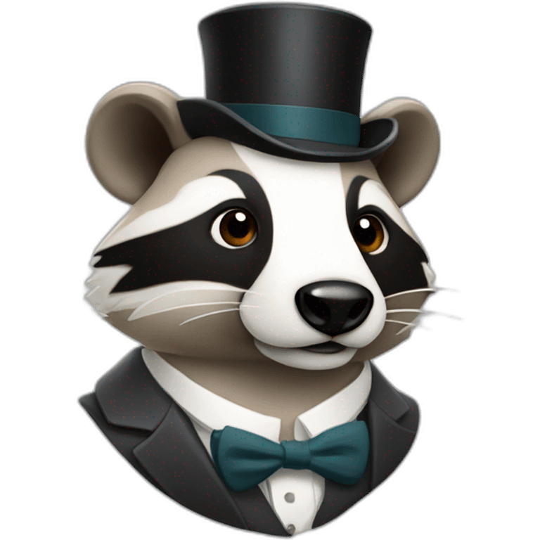 a badger with a monocle and doing statistics  emoji