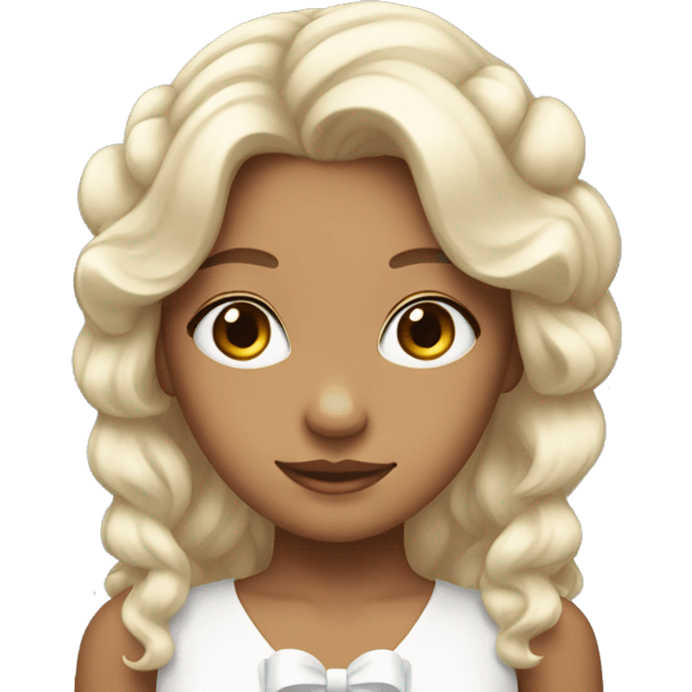 Girl with white bow in hair emoji