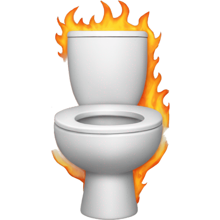 Toilet with flames emoji