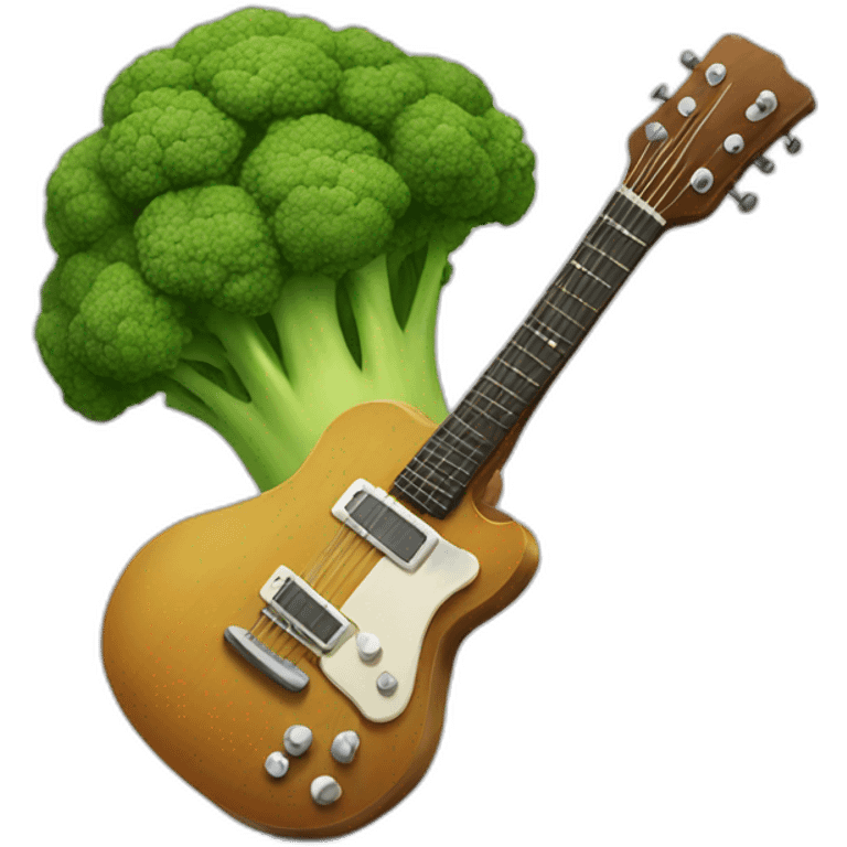 broccoli playing a guitar emoji