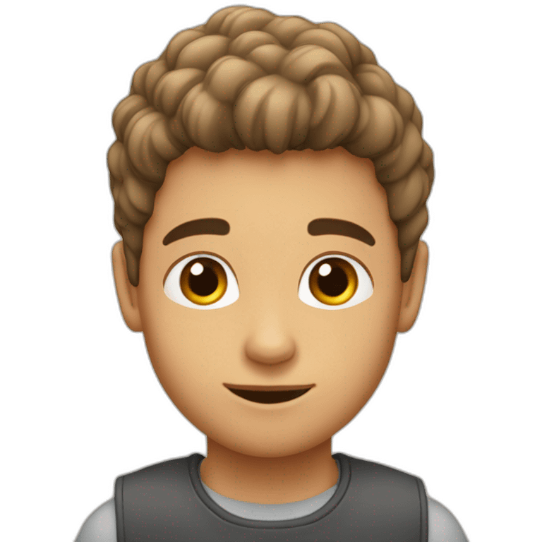 niño pelo claro con cabra café emoji