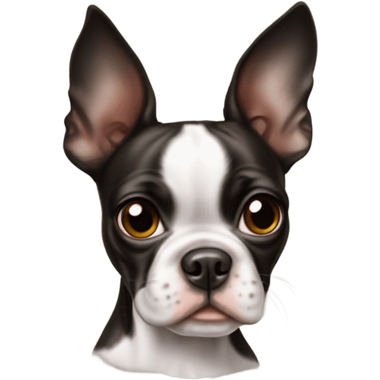 Young Boston terrier big ears emoji