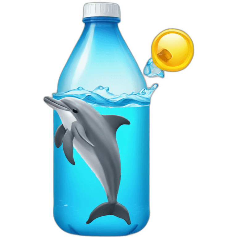 dolphin with plastic bottle emoji