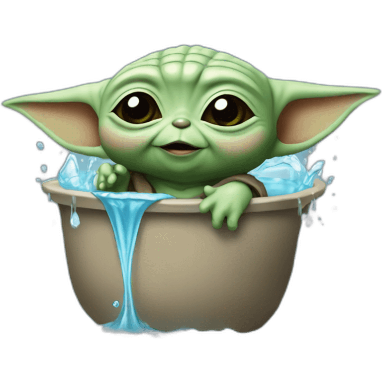 Baby Yoda qui boit de l'eau emoji