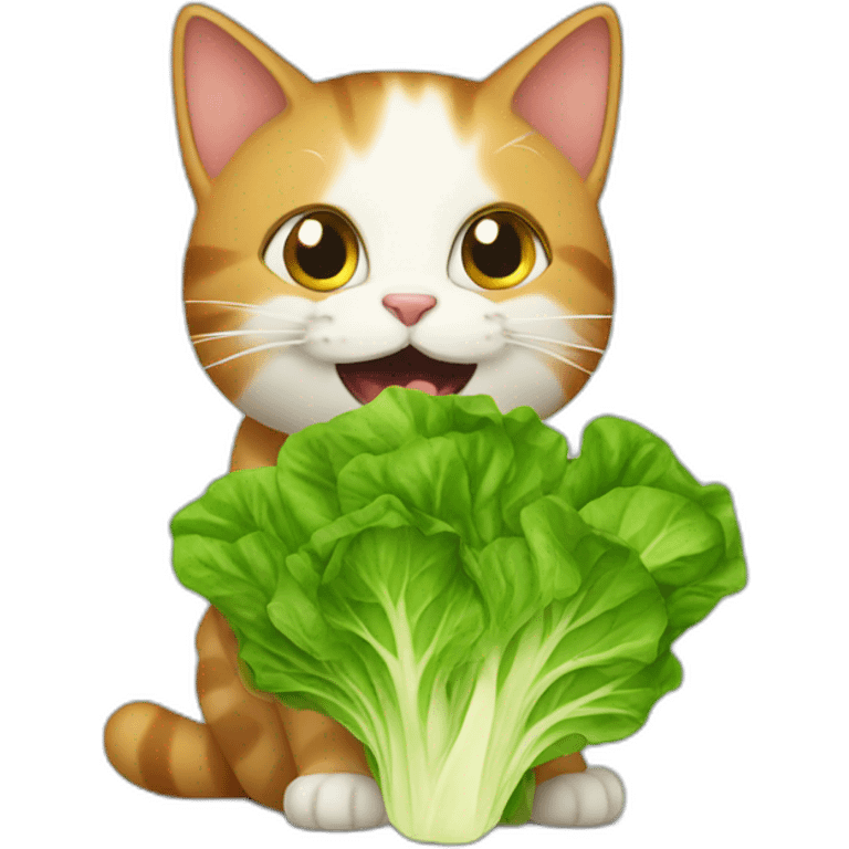 cat eat lettuce emoji