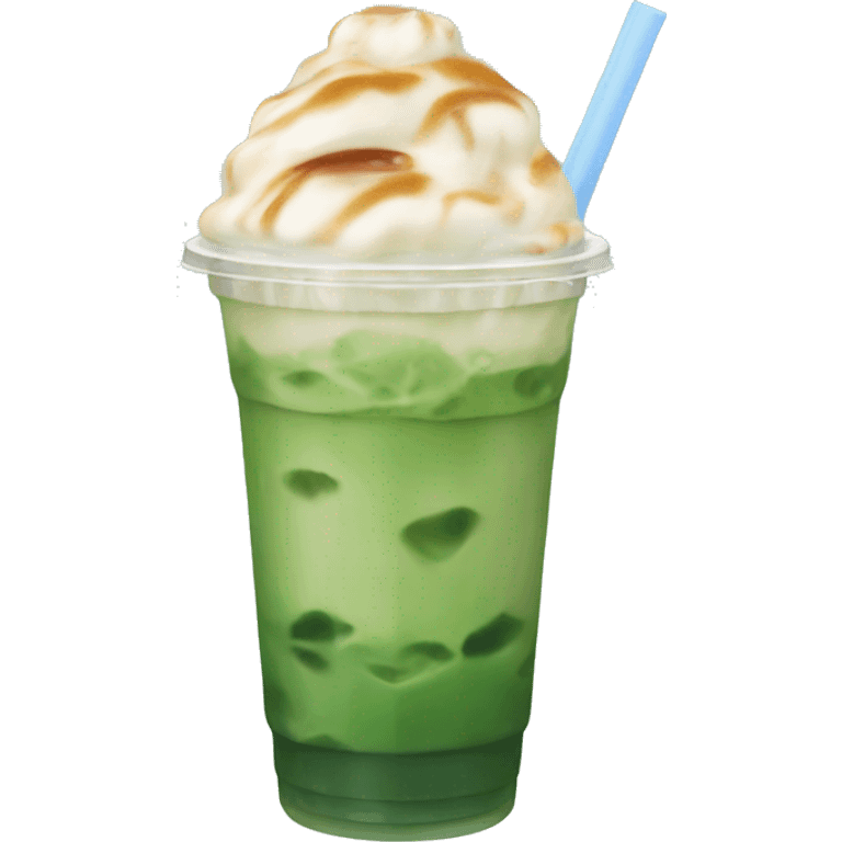 Iced Greentea latte with americano emoji