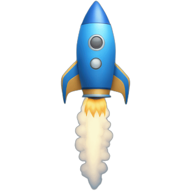 blue rocket with stars emoji