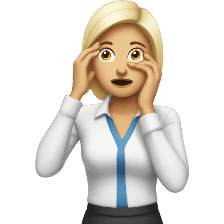 Business woman worried face palm emoji