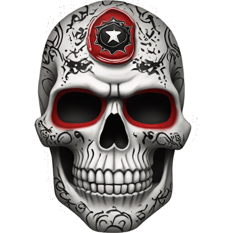 White detailed Texas tech raider red black tattoo skull emoji