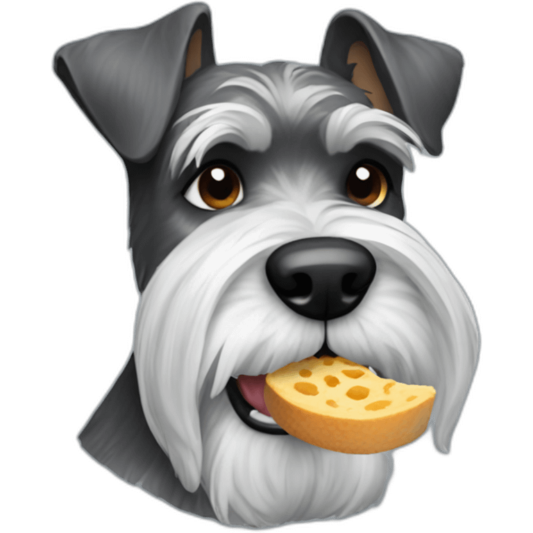 Schnauzer eating emoji