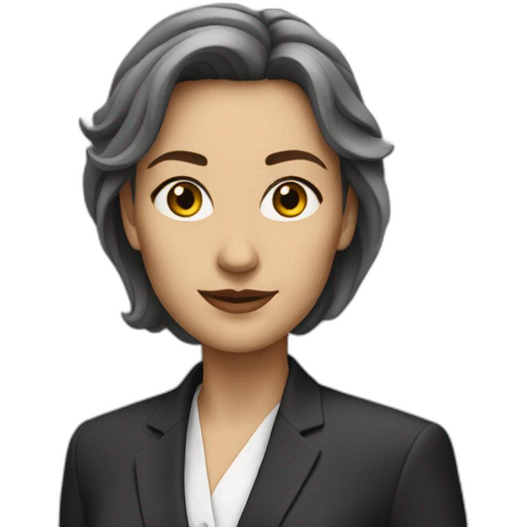 White woman in suite emoji