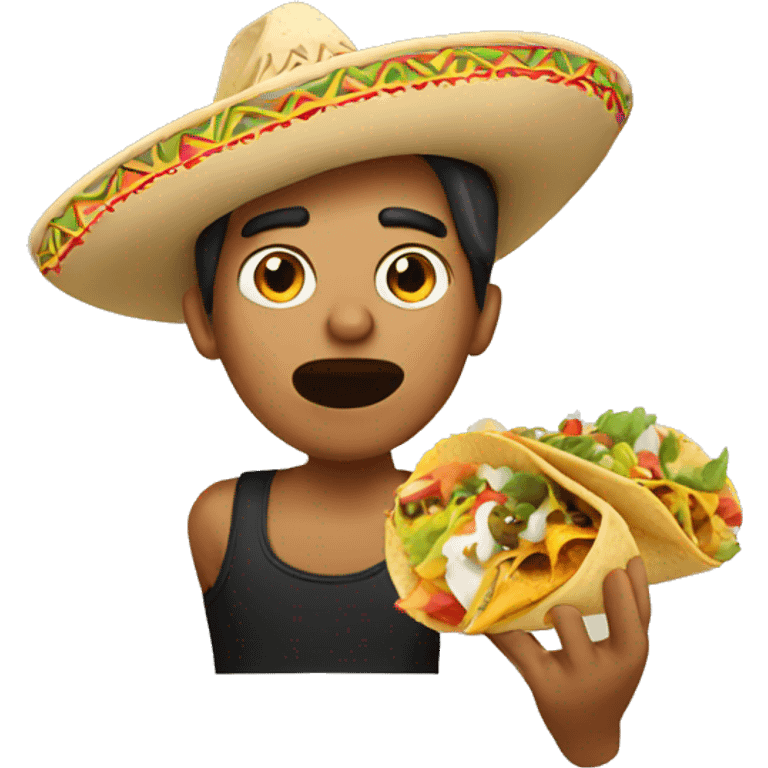 Mexican eating a taco emoji