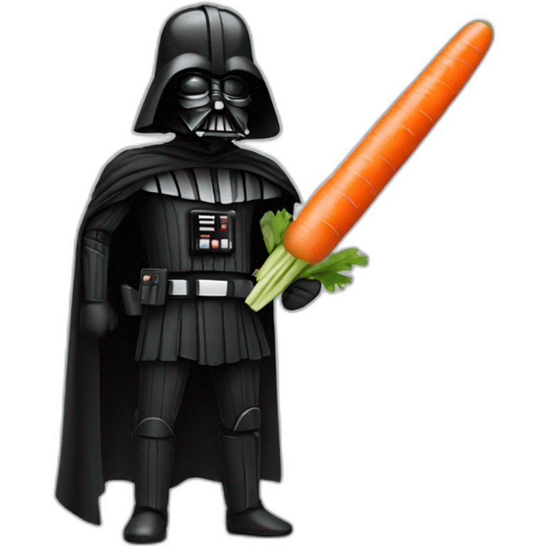 dark vador with a carrot as sword emoji