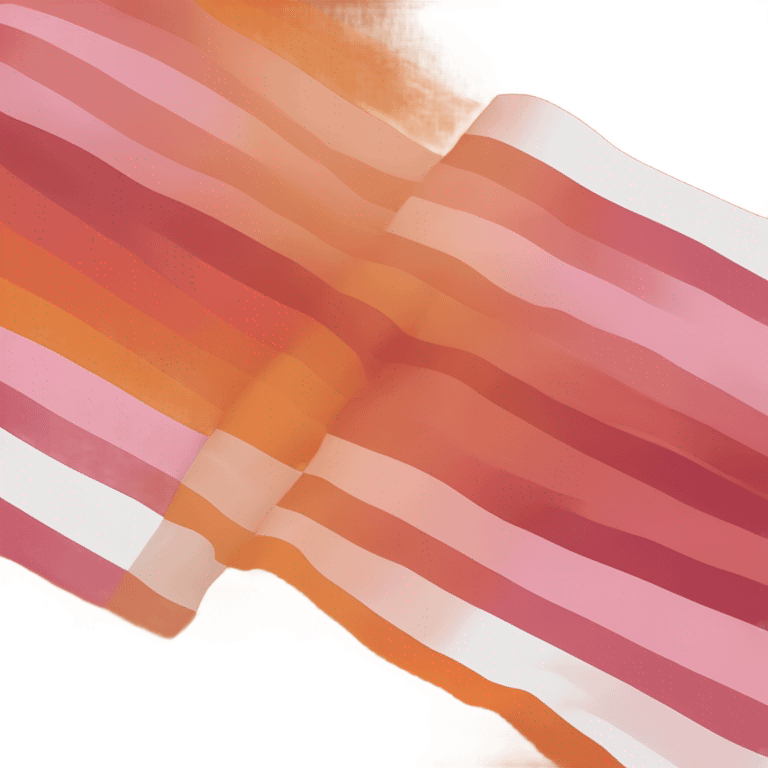 lesbian pride flag with seven horizontal stripes: dark orange, orange, light orange, white, pink, dusty pink, and dark rose. emoji