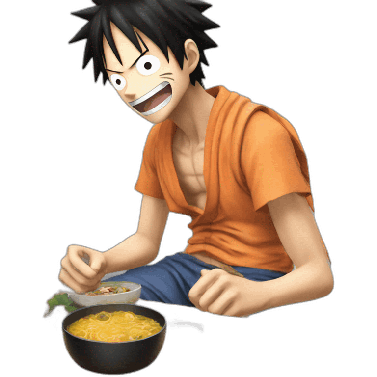 luffy qui mange avec naruto emoji