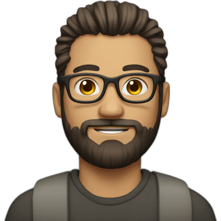 a person with man bun, short beard and glasses emoji